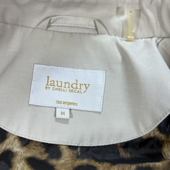 Laundry by‎ Shelli Segal Double Breasted Hooded Trench Coat Cream Size M - Picture 8 of 16
